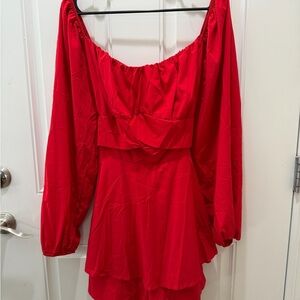 Vibrant Red Criss-Cross Romper